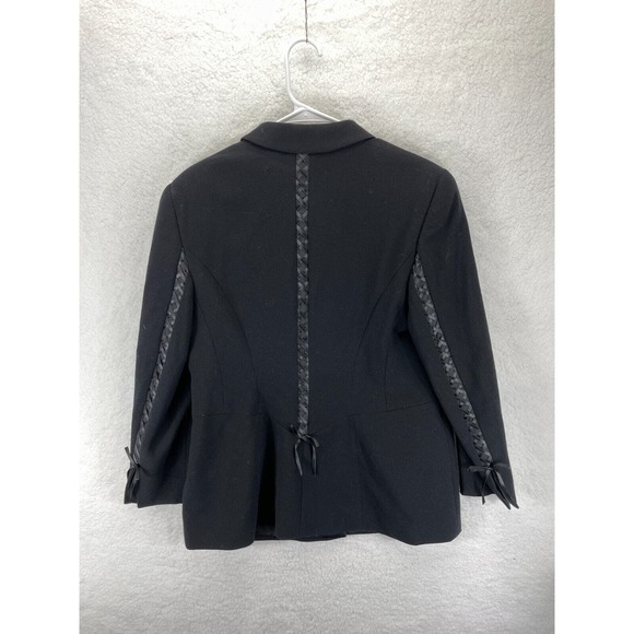 Escada Women's Blazer‎ Button Black Long Sleeve Wool Size Medium - Picture 8 of 10